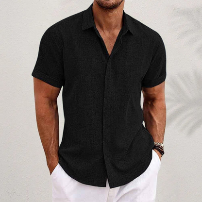 Men's Linen Short Sleeve Shirt for Summer