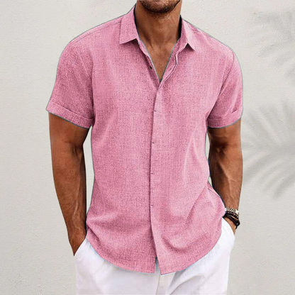 Men's Linen Short Sleeve Shirt for Summer