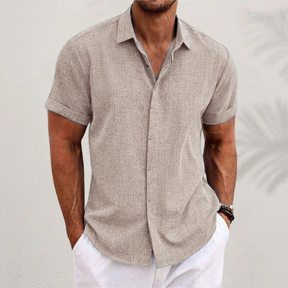 Men's Linen Short Sleeve Shirt for Summer