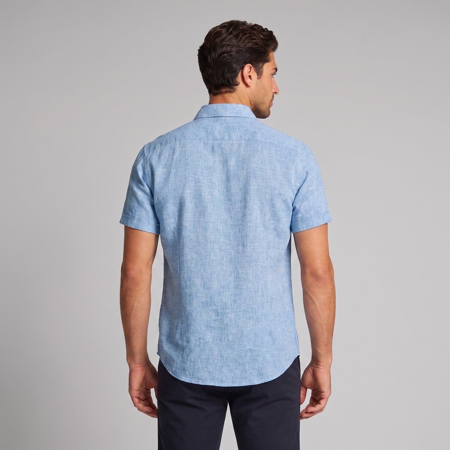 Men's Linen Short Sleeve Shirt for Summer Casual Wear