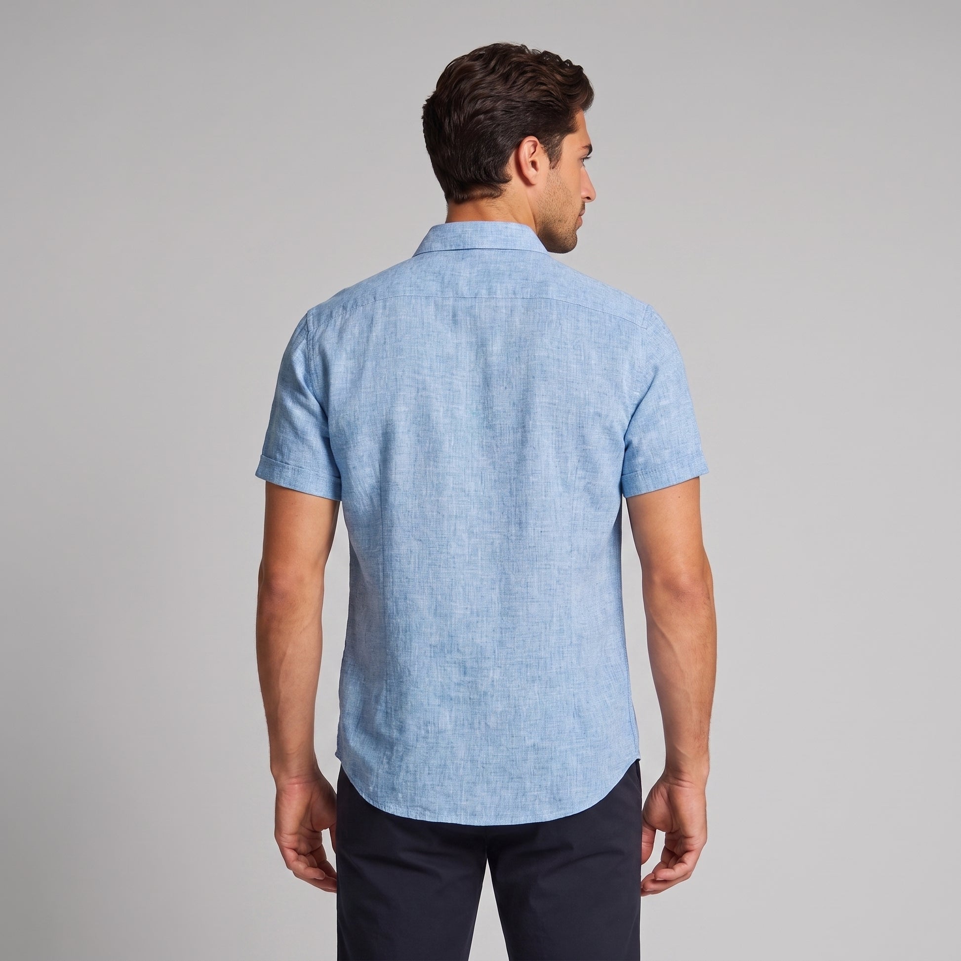 Men's Linen Short Sleeve Shirt for Summer Casual Wear