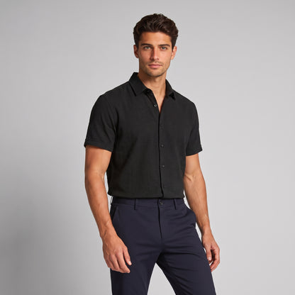 Men's Linen Short Sleeve Shirt for Summer Casual Wear