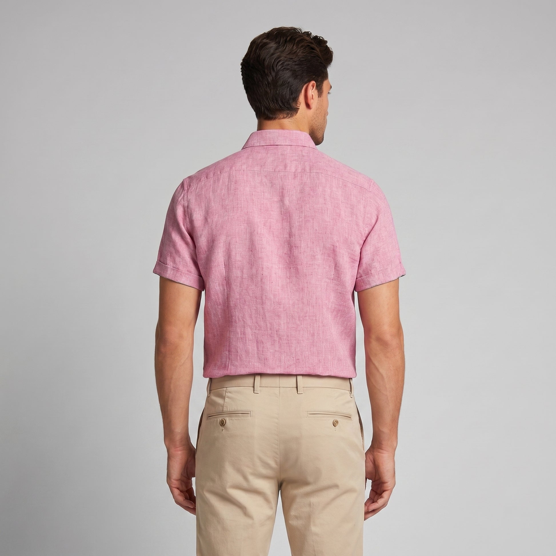 Men's Linen Short Sleeve Shirt for Summer Casual Wear