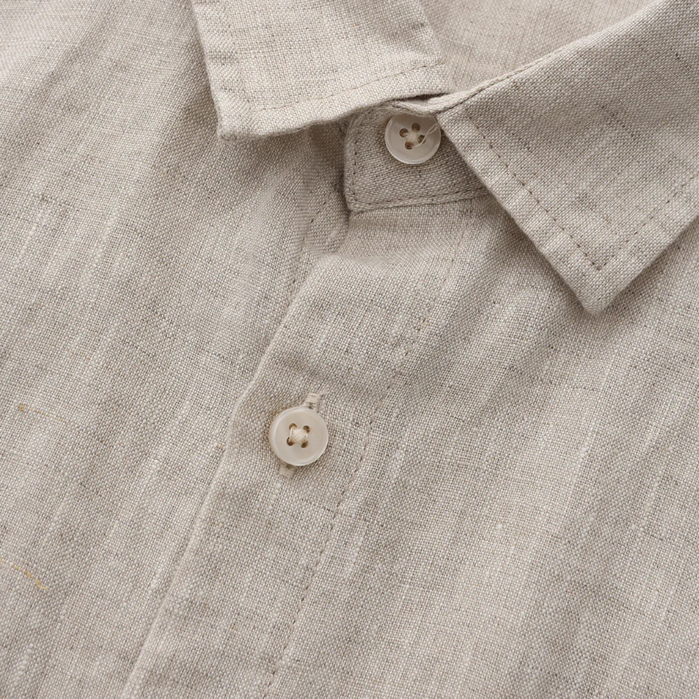 Men's Linen Short Sleeve Shirt for Summer Casual Wear