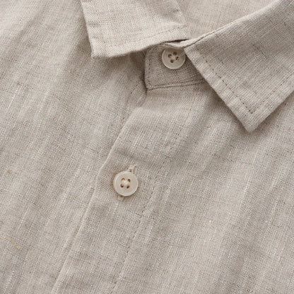 Men's Linen Short Sleeve Shirt for Summer Casual Wear