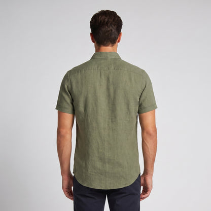 Men's Linen Short Sleeve Shirt for Summer Casual Wear