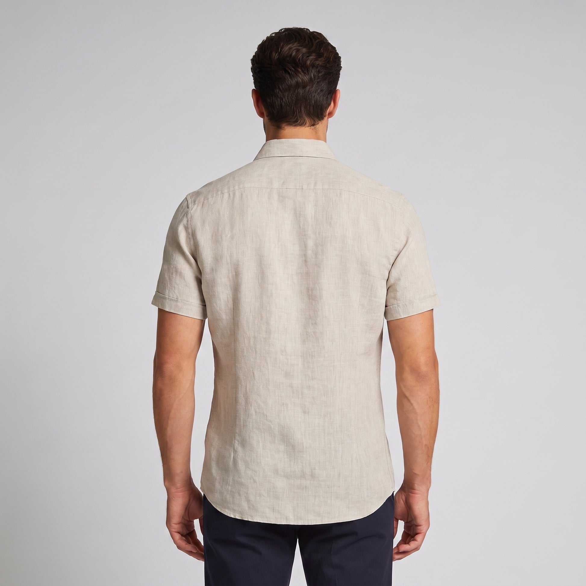Men's Linen Short Sleeve Shirt for Summer Casual Wear