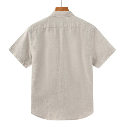 Men's Linen Short Sleeve Shirt for Summer Casual Wear