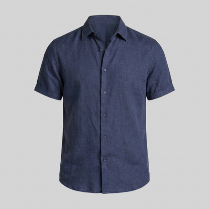 Men's Linen Short Sleeve Shirt for Summer Casual Wear