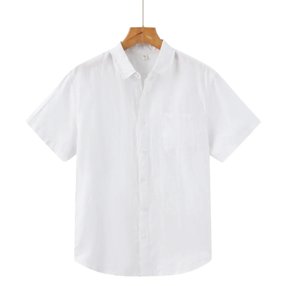Men's Linen Short Sleeve Shirt for Summer Casual Wear