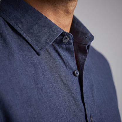 Men's Linen Short Sleeve Shirt for Summer Casual Wear