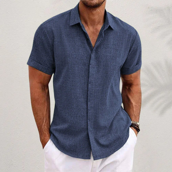 Men's Linen Short Sleeve Shirt for Summer
