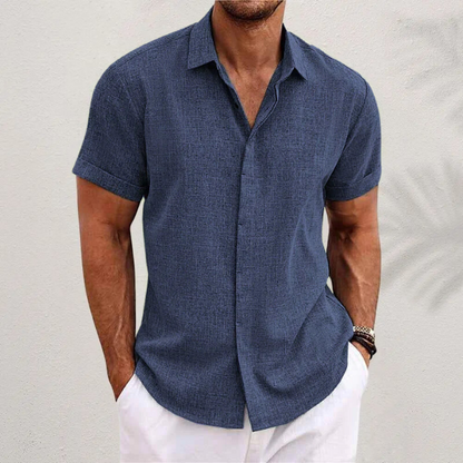 Men's Linen Short Sleeve Shirt for Summer
