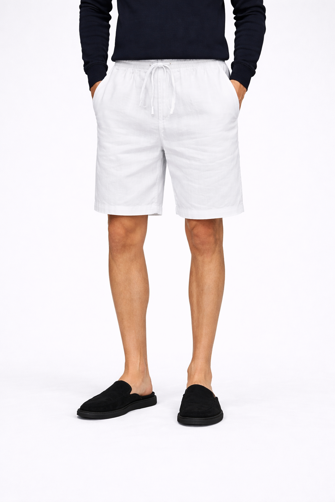 Men's Linen Shorts with Breathable Design