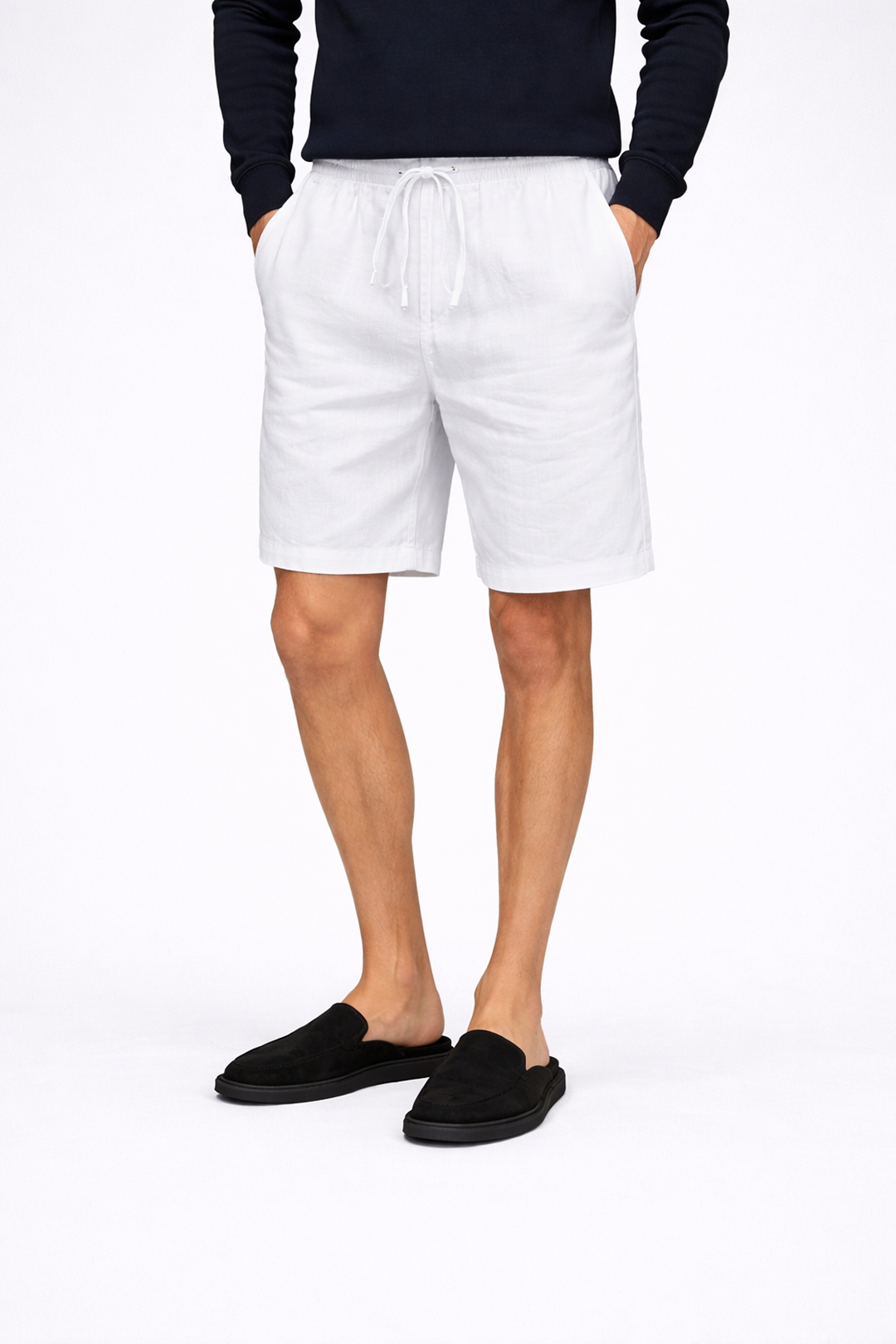 Men's Linen Shorts with Breathable Design