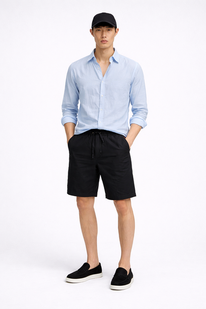 Men's Linen Shorts with Breathable Design