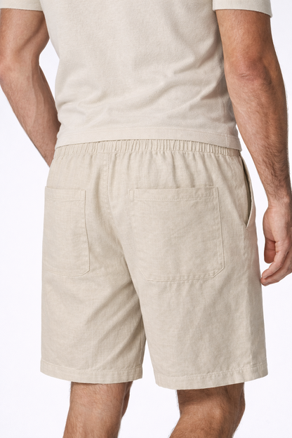 Men's Linen Shorts with Breathable Design