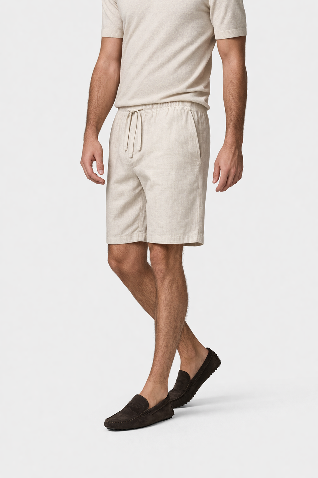 Men's Linen Shorts with Breathable Design