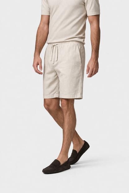 Men's Linen Shorts with Breathable Design