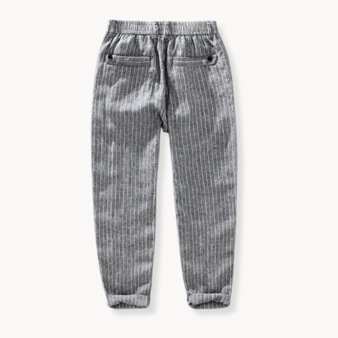 Men's Linen Straight-Leg Trousers