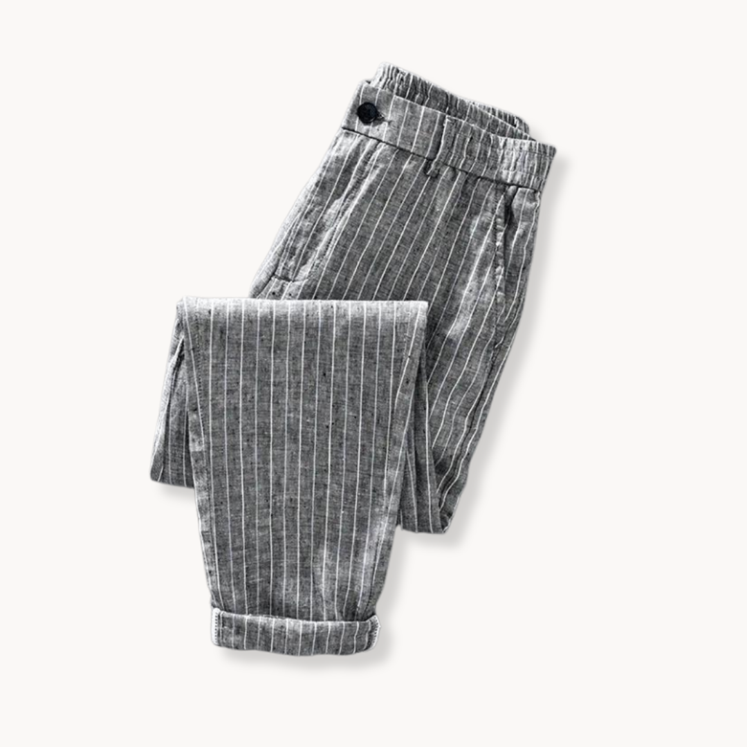 Men's Linen Straight-Leg Trousers