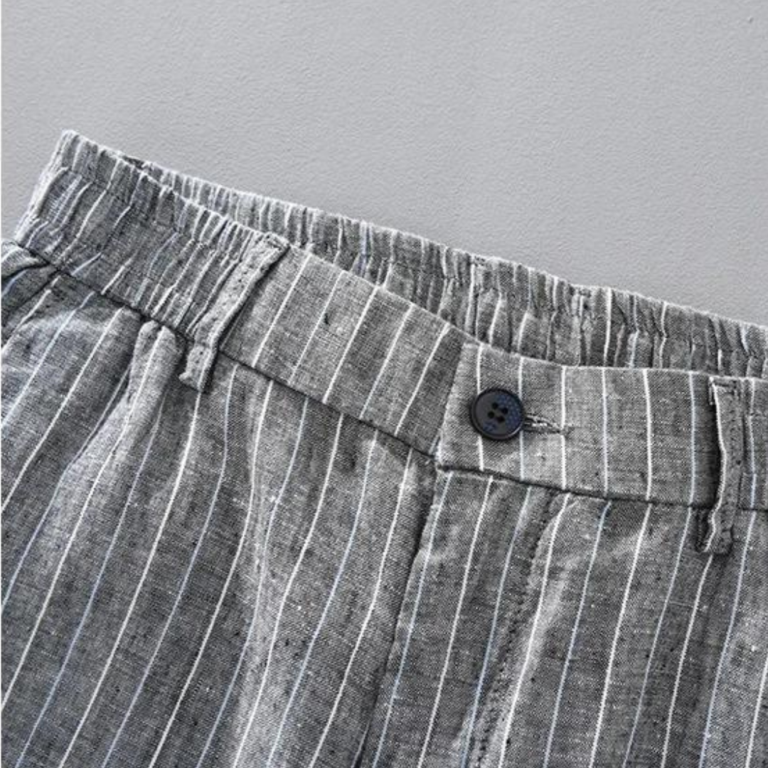 Men's Linen Straight-Leg Trousers