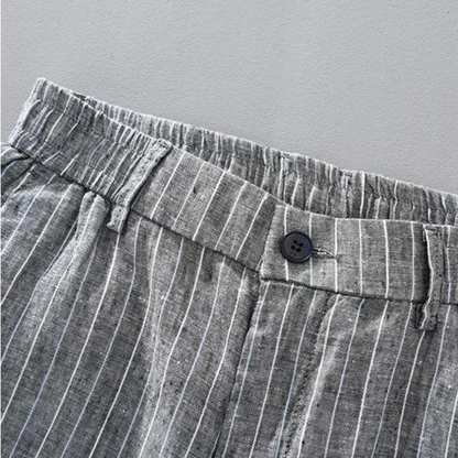 Men's Linen Straight-Leg Trousers