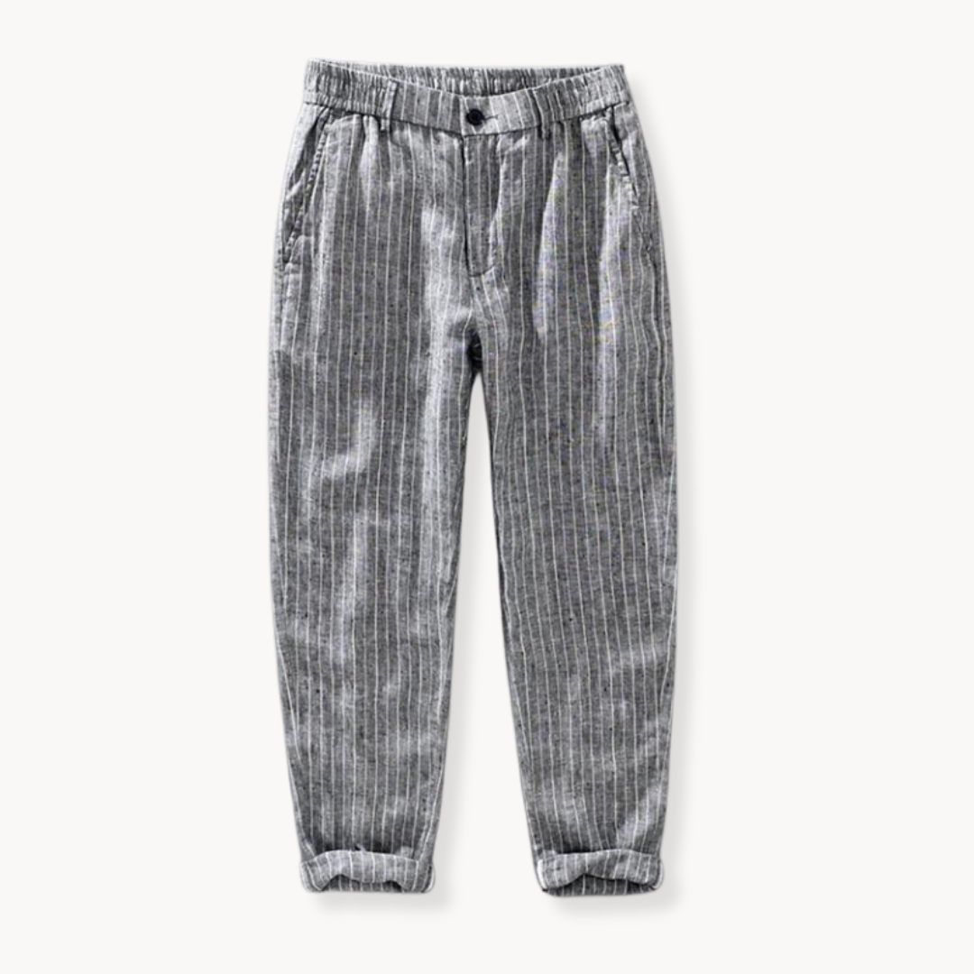 Men's Linen Straight-Leg Trousers