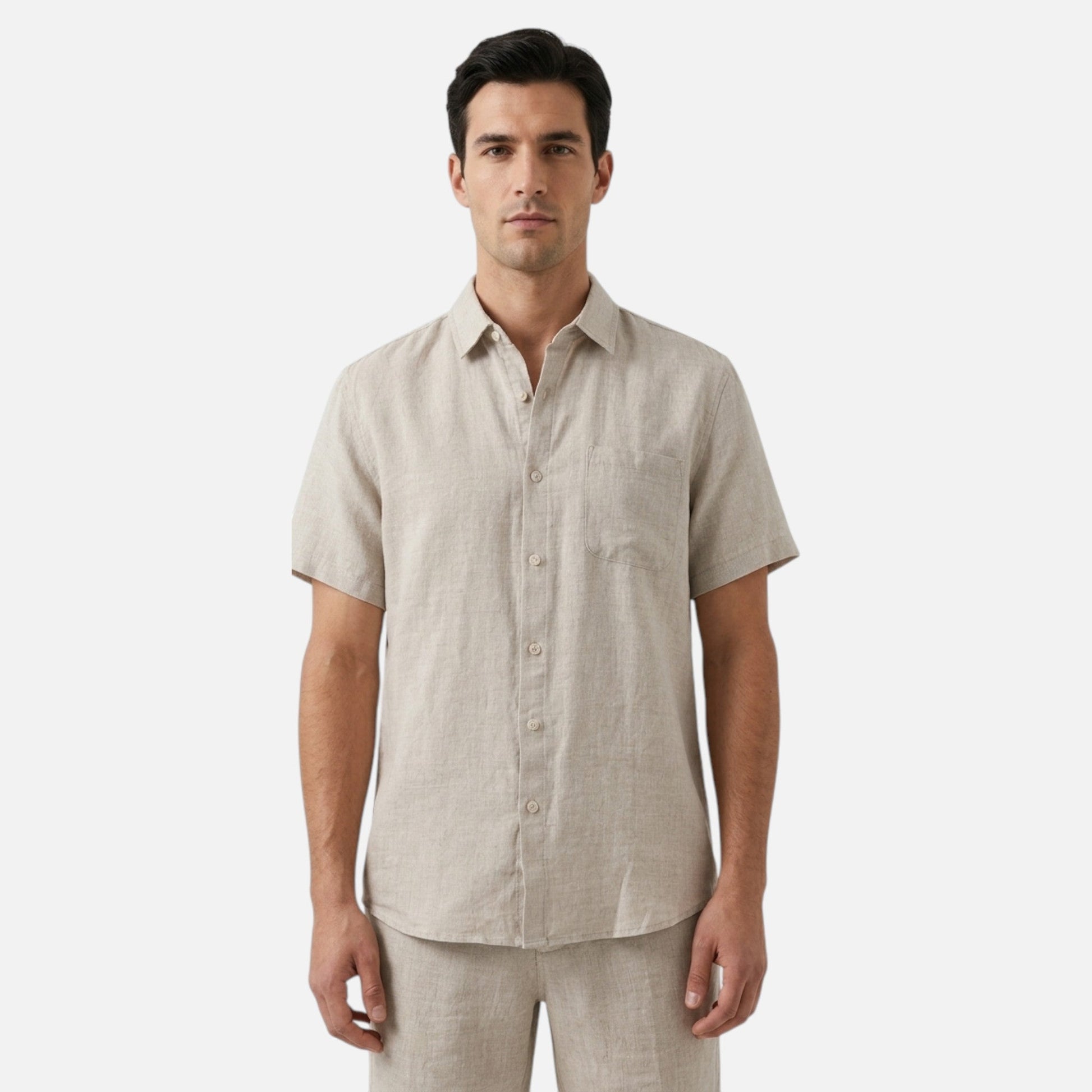 Men's Linen Style Short Sleeve Shirt