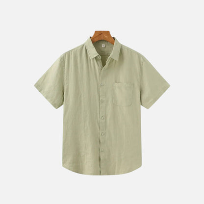 Men's Linen Style Short Sleeve Shirt