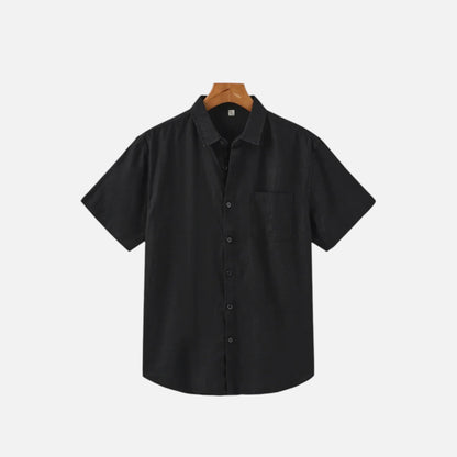 Men's Linen Style Short Sleeve Shirt