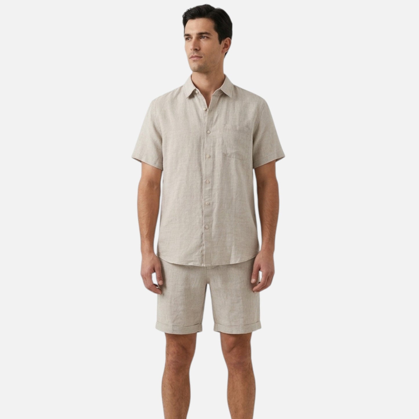 Men's Linen Style Short Sleeve Shirt