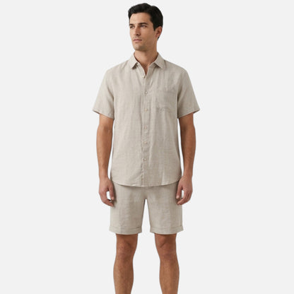Men's Linen Style Short Sleeve Shirt