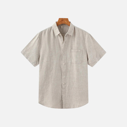 Men's Linen Style Short Sleeve Shirt