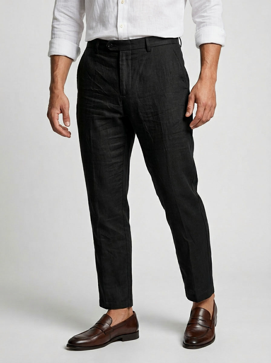 Men's Linen Summer Trousers Tapered Fit