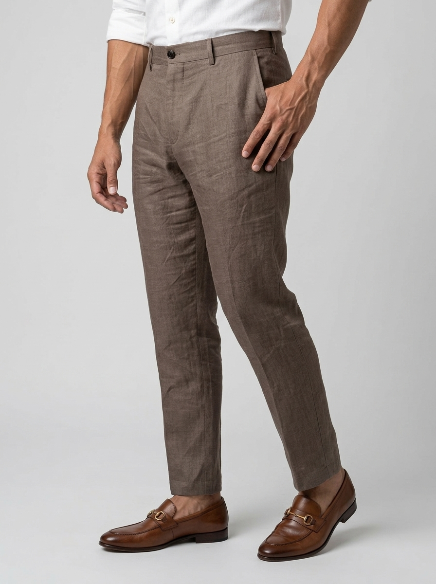 Men's Linen Summer Trousers Tapered Fit