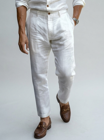 Men's Linen Summer Trousers Tapered Fit