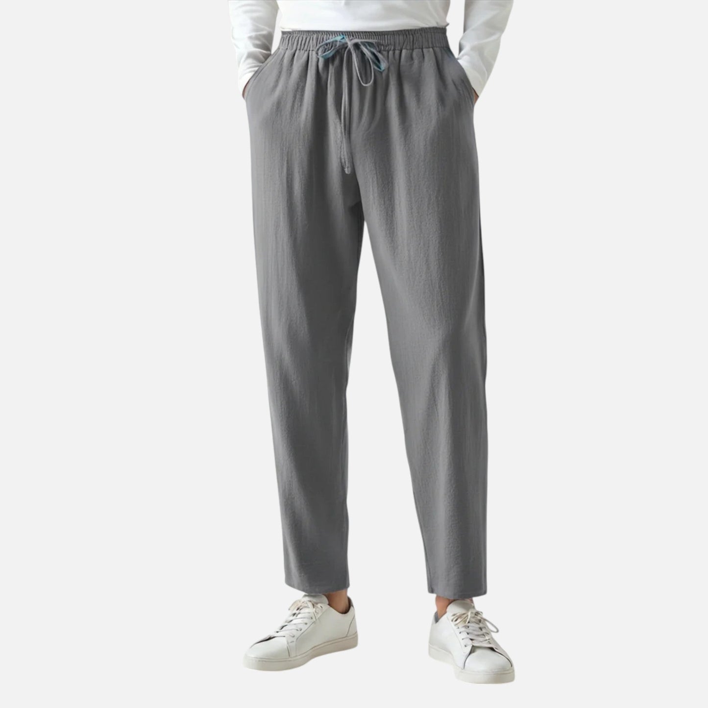 Men's Linen Tailored Trousers with Relaxed Fit