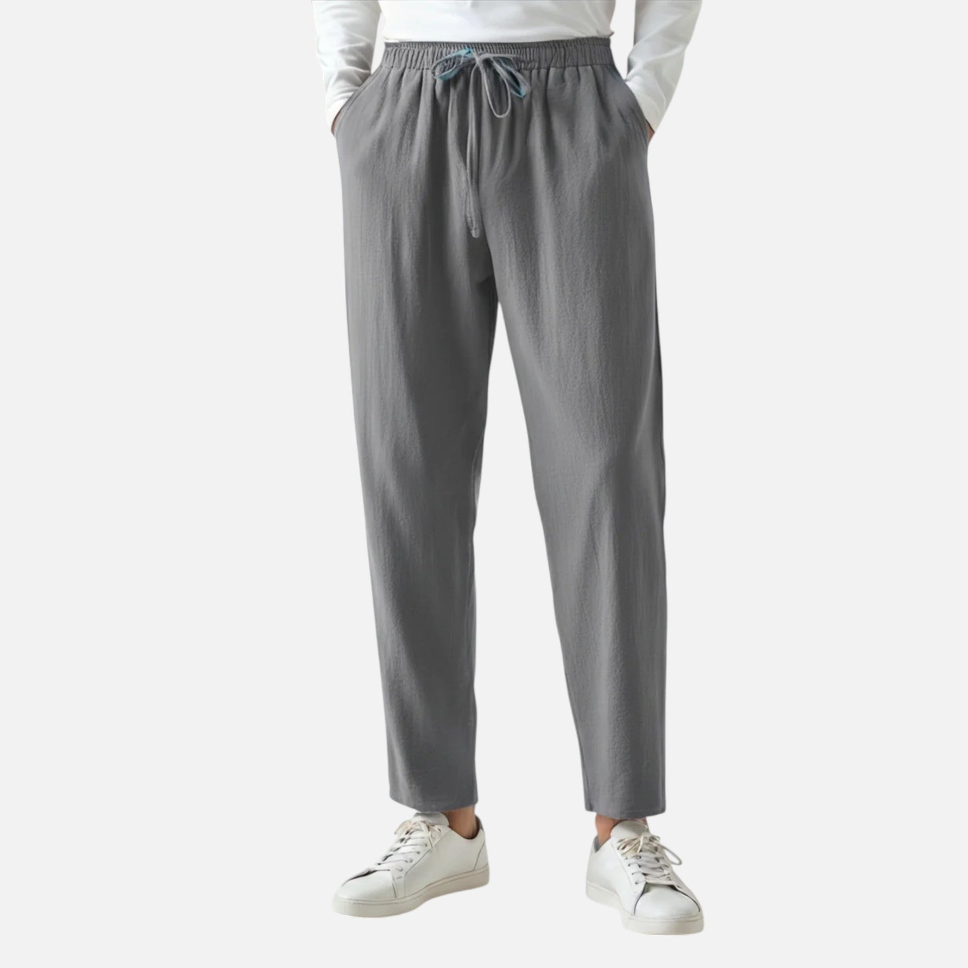 Men's Linen Tailored Trousers with Relaxed Fit