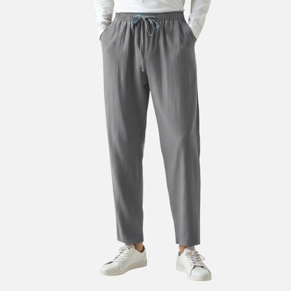 Men's Linen Tailored Trousers with Relaxed Fit