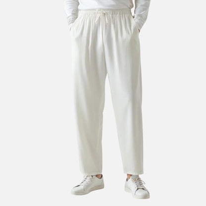 Men's Linen Tailored Trousers with Relaxed Fit