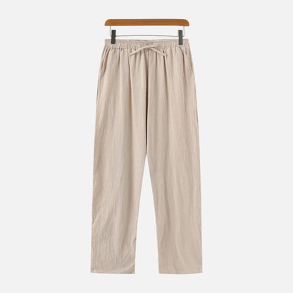 Men's Linen Tailored Trousers with Relaxed Fit