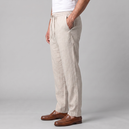 Men's Linen Wide-Leg Trousers