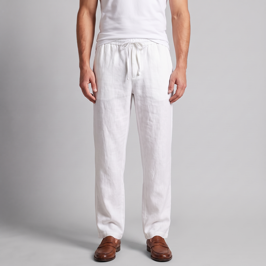 Men's Linen Wide-Leg Trousers