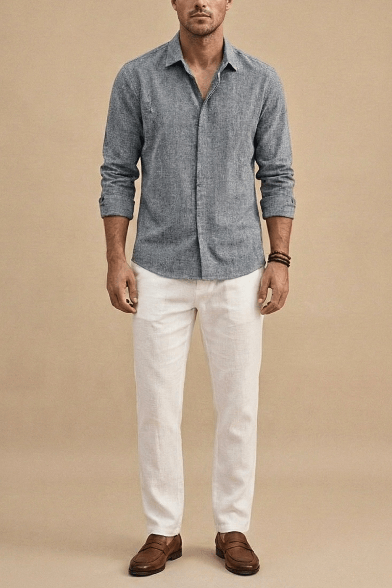 Men's Long Sleeve Button-Up Shirt