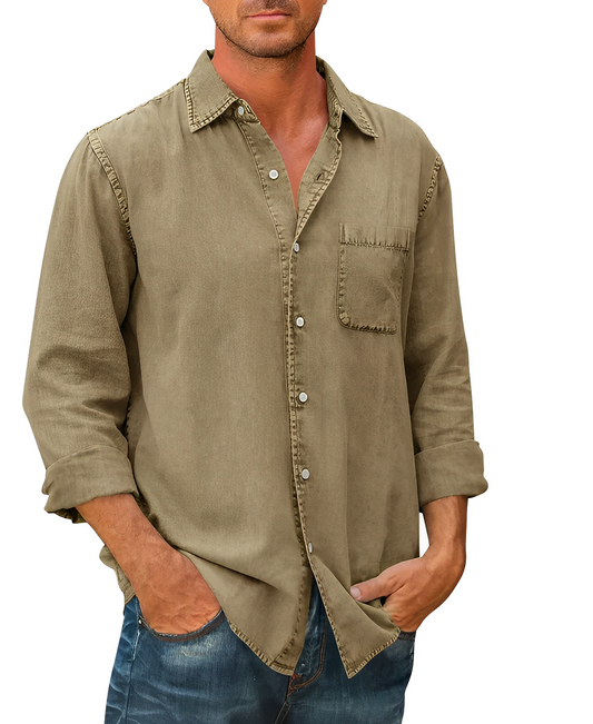 Men's Long Sleeve Denim Shirt