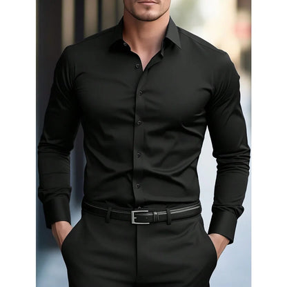 Men's Long Sleeve Elastic Fit Shirt