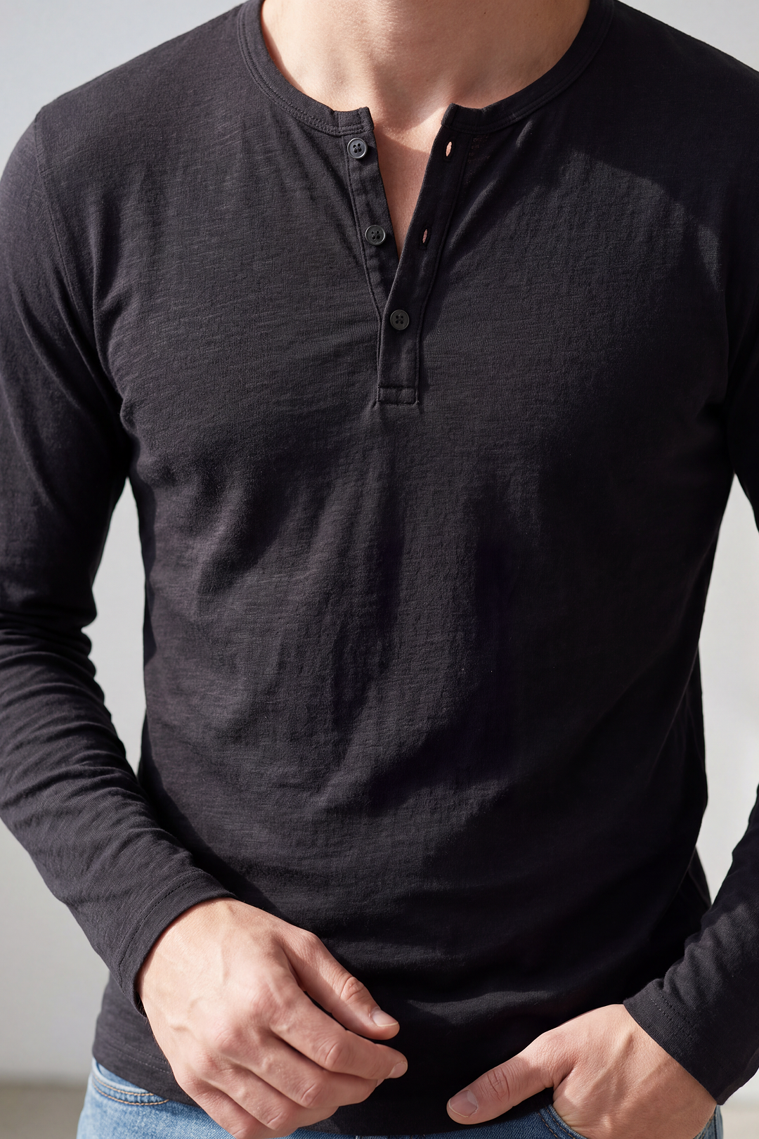 Men's Long Sleeve Henley Shirt