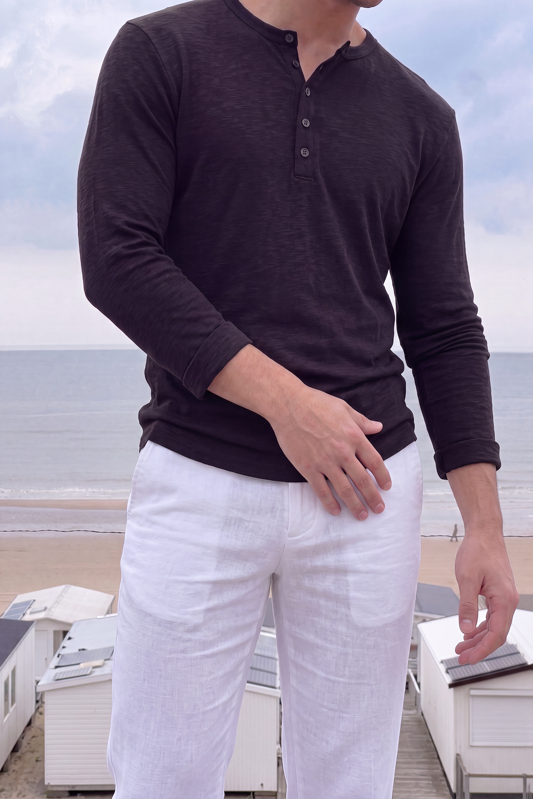 Men's Long Sleeve Henley Shirt