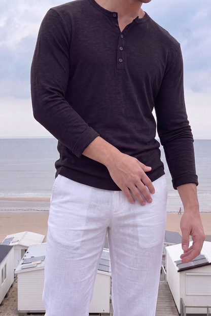Men's Long Sleeve Henley Shirt